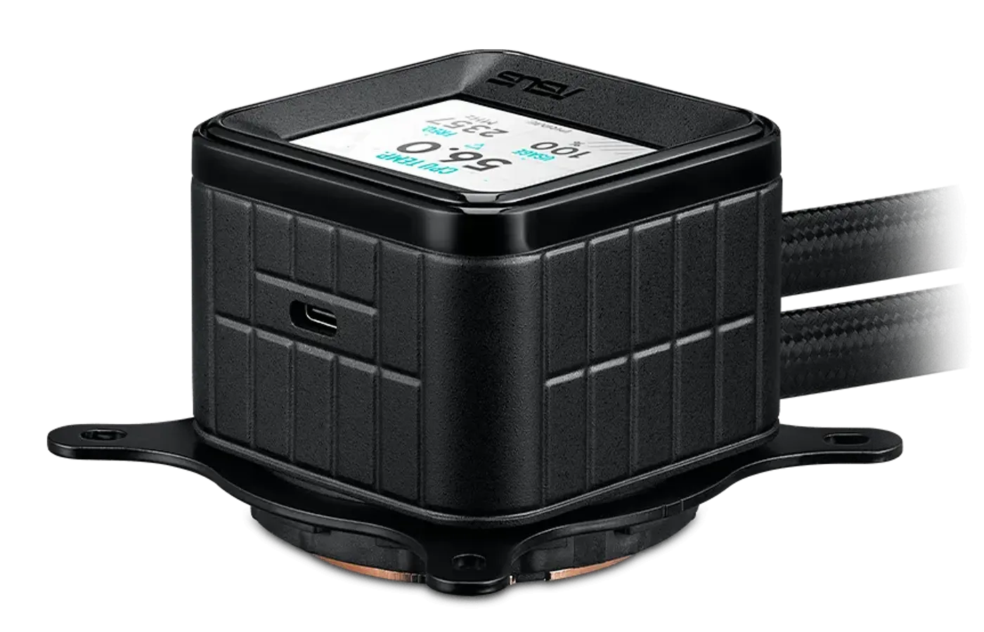 High-performance Asetek pump 45 degree angled photo