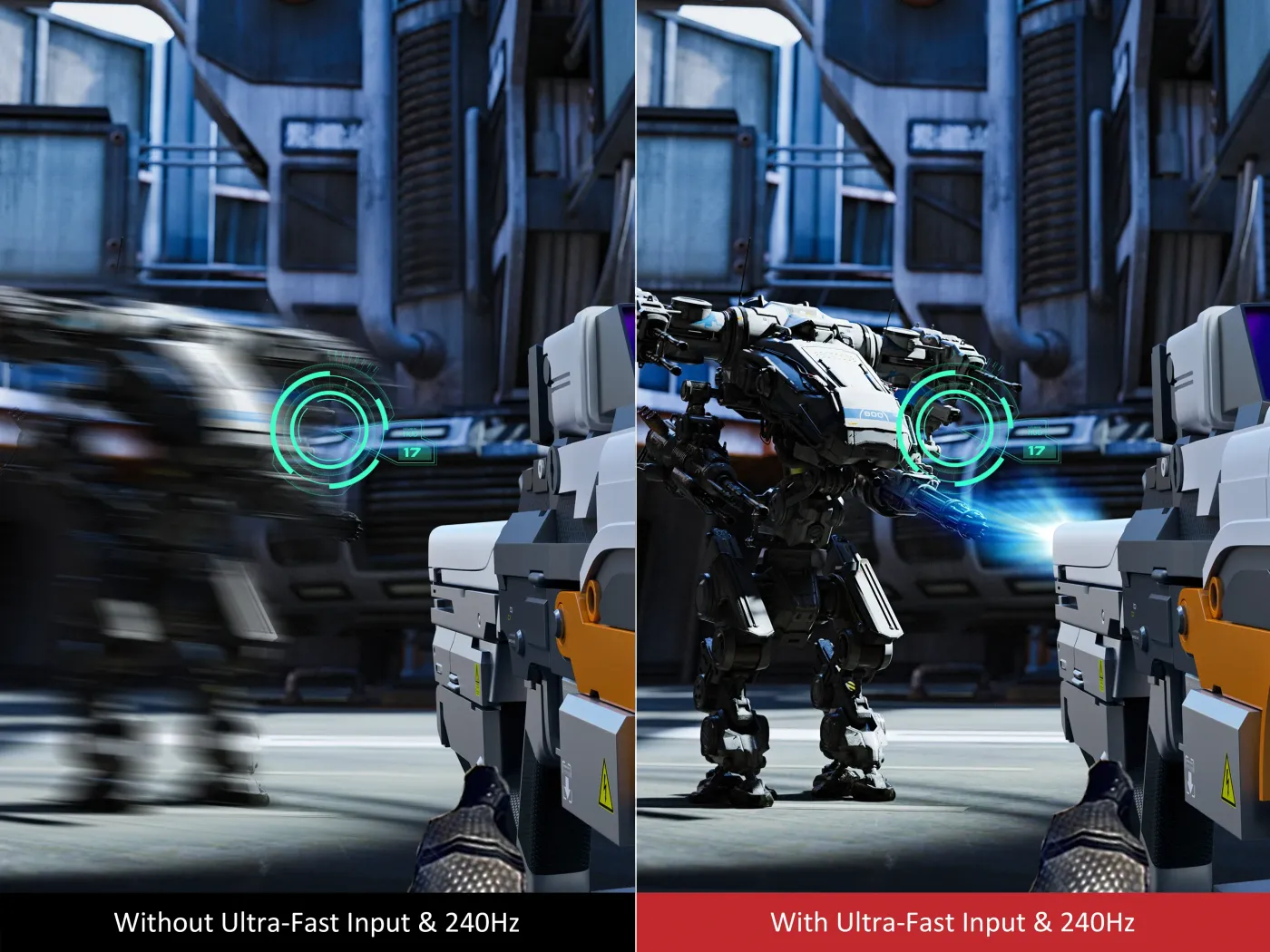 Gaming projector performance featuring 4.2ms input and 240Hz refresh rate