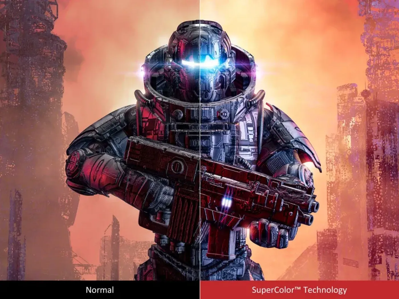 SuperColor technology displaying wide color range for realistic performance