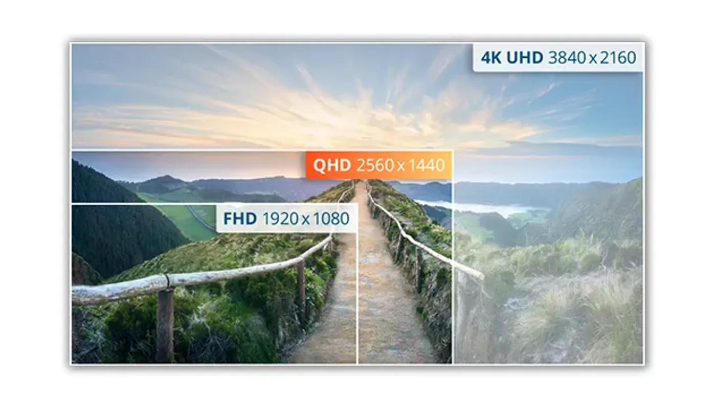 High resolution Quad HD monitor display showing vivid details