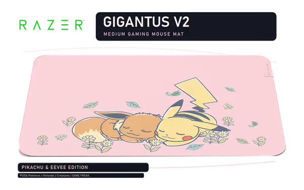 Razer Gigantus V2 Medium Mouse Pad - Pikachu & Eevee - image 1 Razer Gigantus V2 Medium Mouse Pad - Pikachu & Eevee - image 1