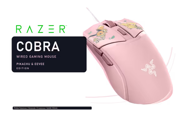 Razer Cobra Wired Gaming Mouse - Pikachu & Eevee - image 1 Razer Cobra Wired Gaming Mouse - Pikachu & Eevee - image 1