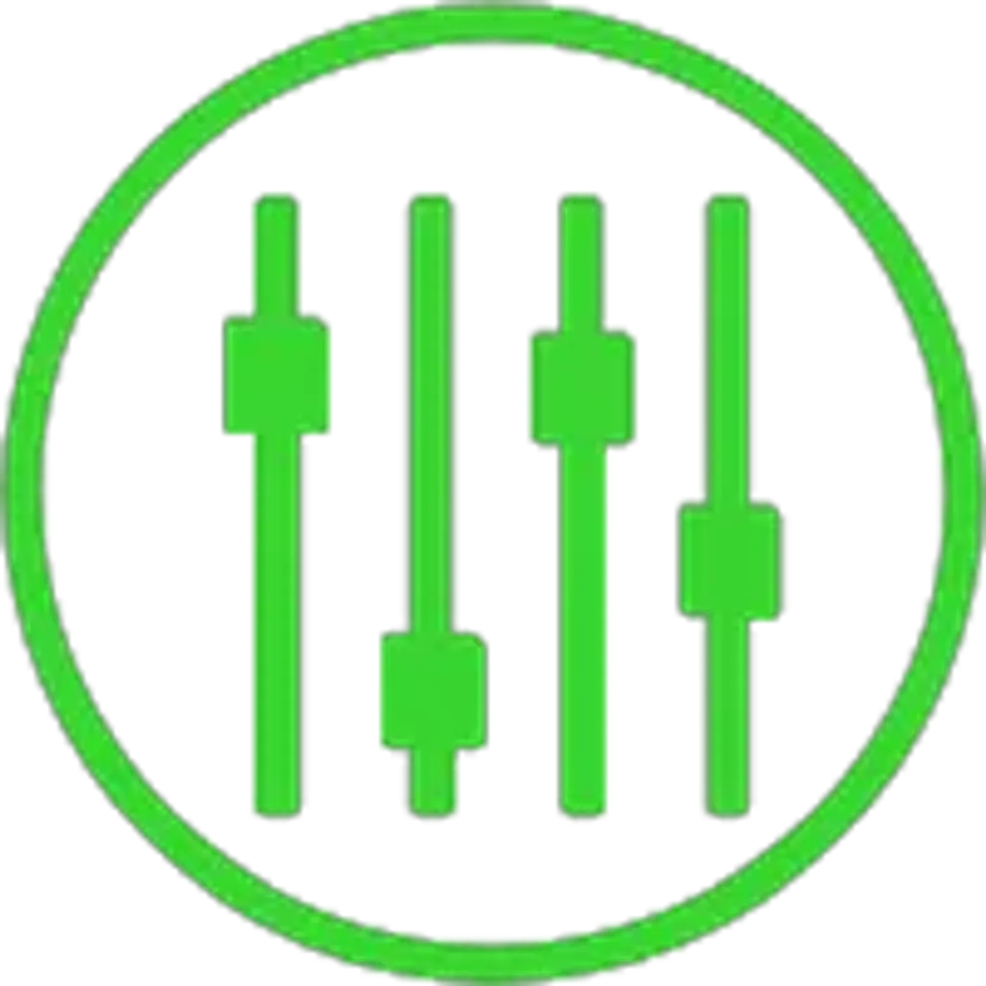 The four channel faders on the Razer Audio Mixer