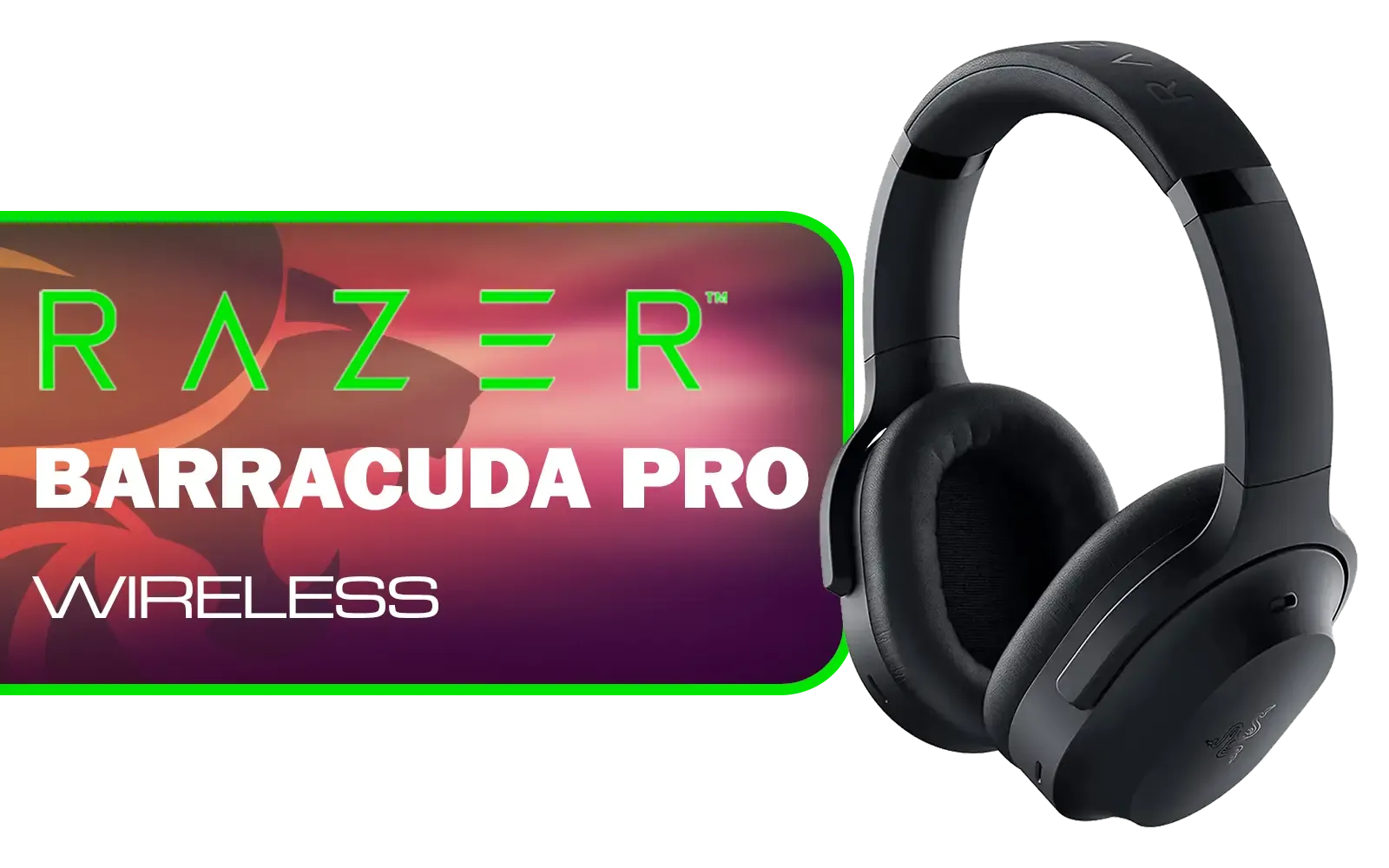 Razer Barracuda Pro Wireless Gaming & Mobile Headset (PC, PlayStation, Switch, Android, iOS): Hybrid ANC - 2.4GHz Wireless + Bluetooth - THX AAA - 50mm Drivers - Integrated Mic - 40 Hr Battery - Black / RZ04-03780100-R3M1