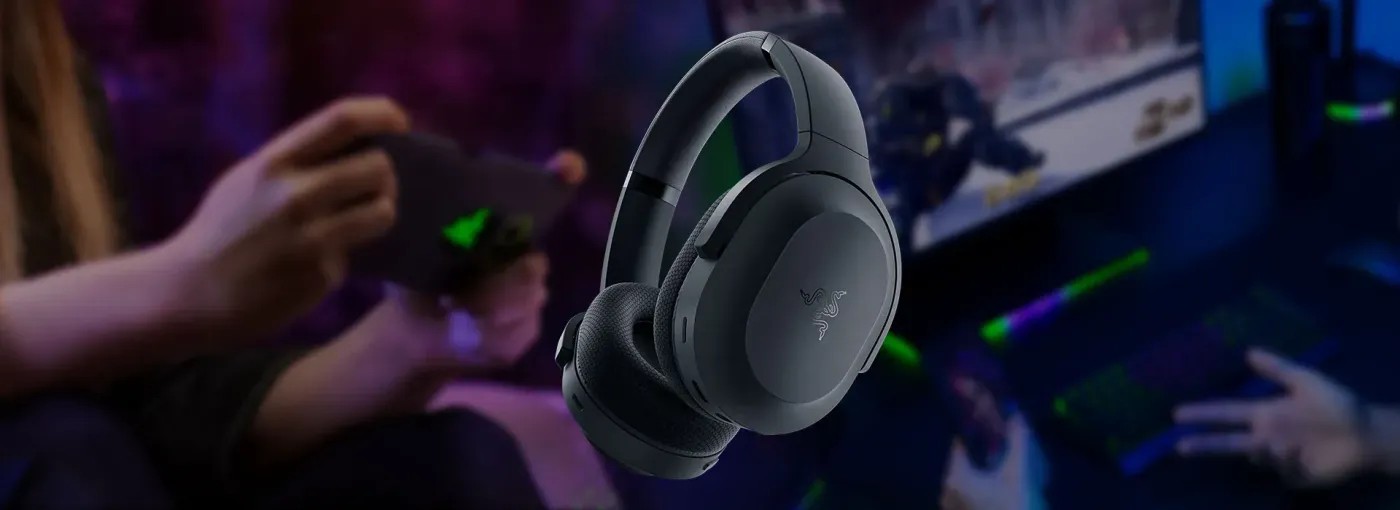 Razer Barracuda Wireless Gaming Headset showing sleek design for mobile and home use
