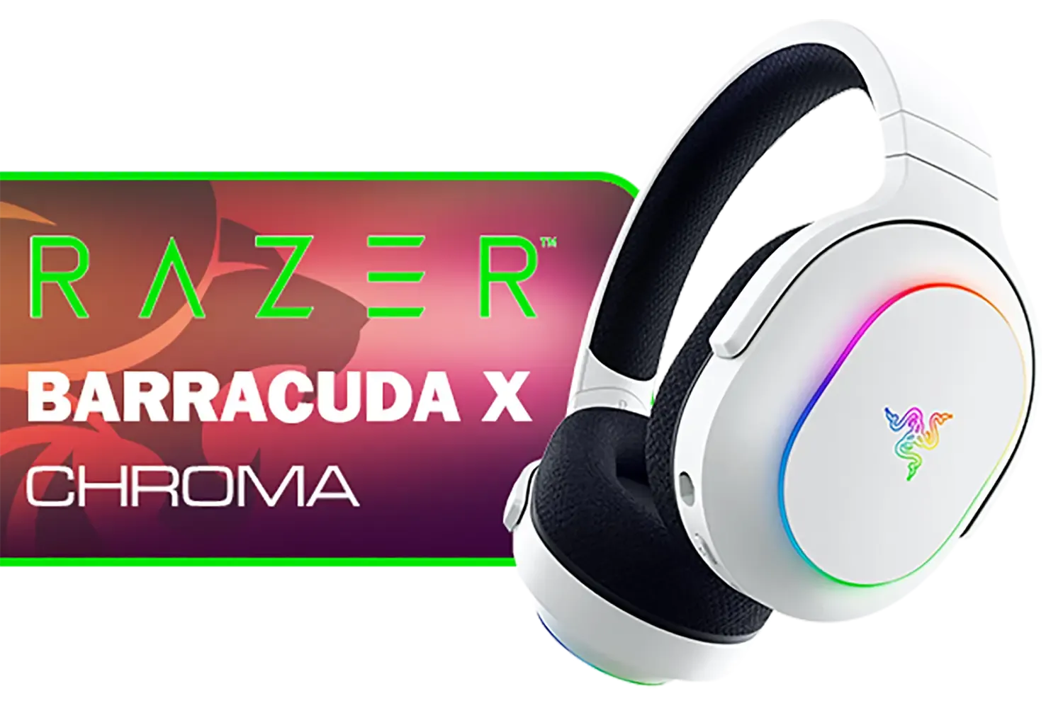 Razer Barracuda X Chroma Wireless Gaming Headset: 2.4GHz Wireless & Bluetooth / Lightweight / Chroma RGB / 40mm Drivers / Cardioid Mic / 70 Hr Battery / for PC, Mac, PS5, Switch, Smartphone - White / RZ04-05220200-R3M1