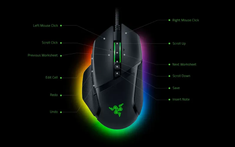 Razer Basilisk V3 Wired Mouse for Excel and Office Use