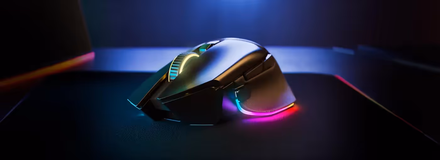 Razer Basilisk V3 Pro 35K wireless ergonomic RGB gaming mouse in white