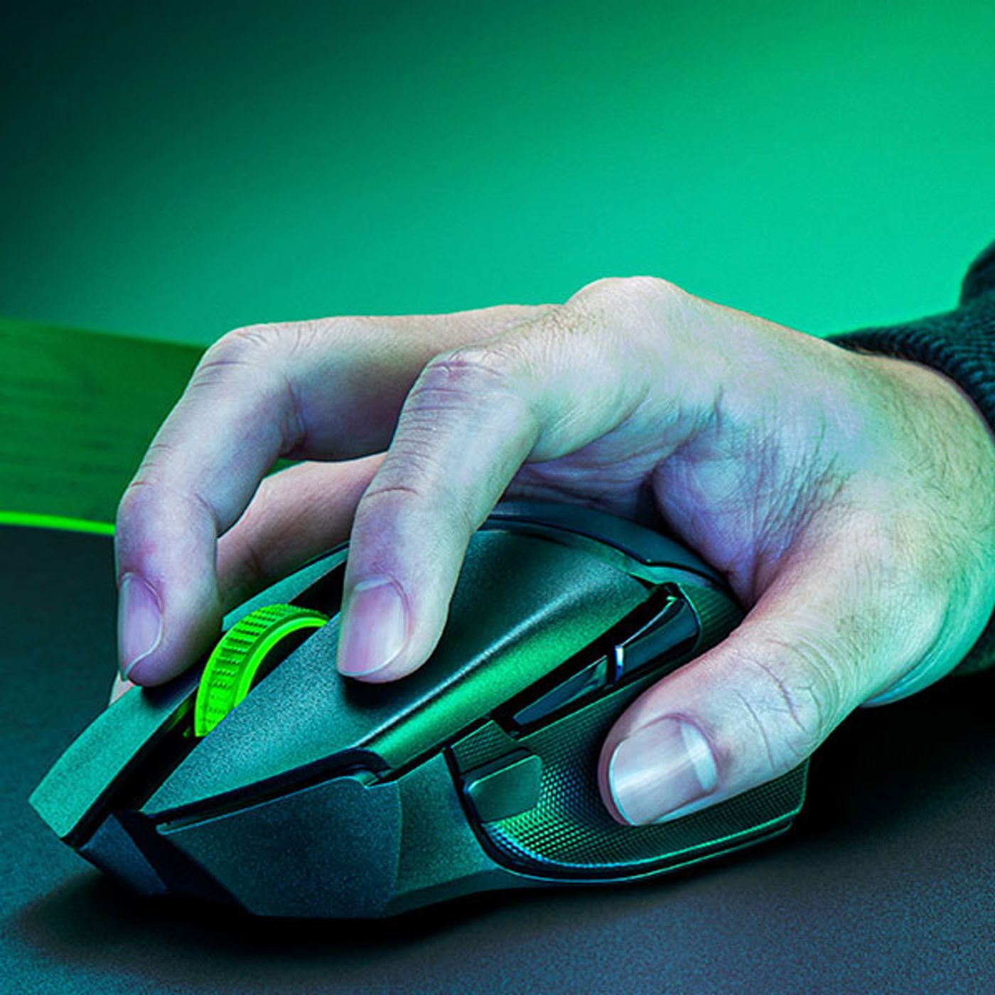 Ergonomic Razer Basilisk V3 X gaming mouse showing multi-function button layout