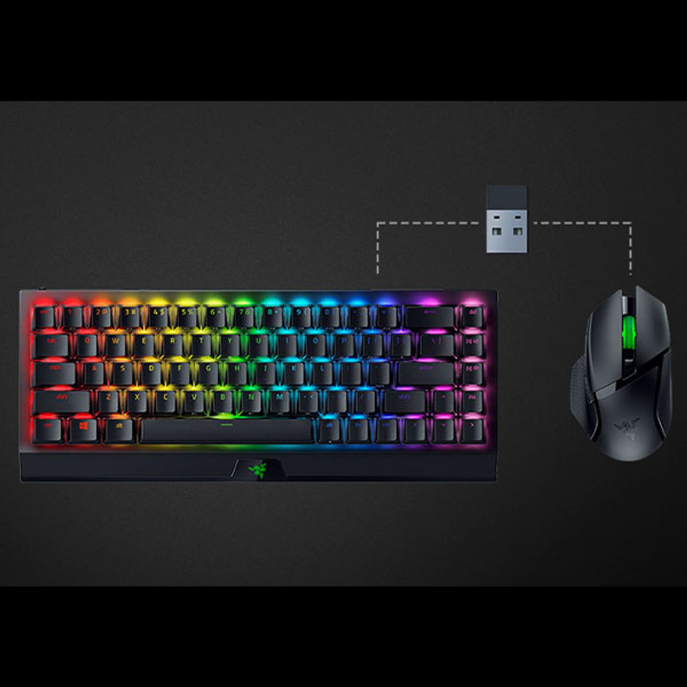 Razer Basilisk V3 X displaying vibrant Razer Chroma RGB lighting effects