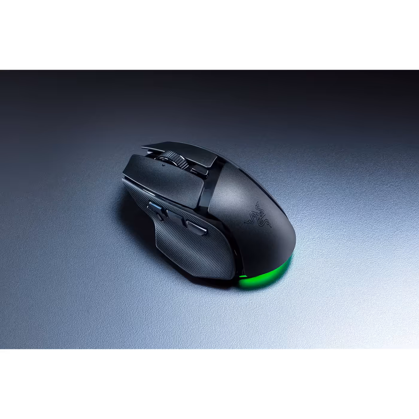 Razer Basilisk V4 HyperSpeed in black on a grey surface