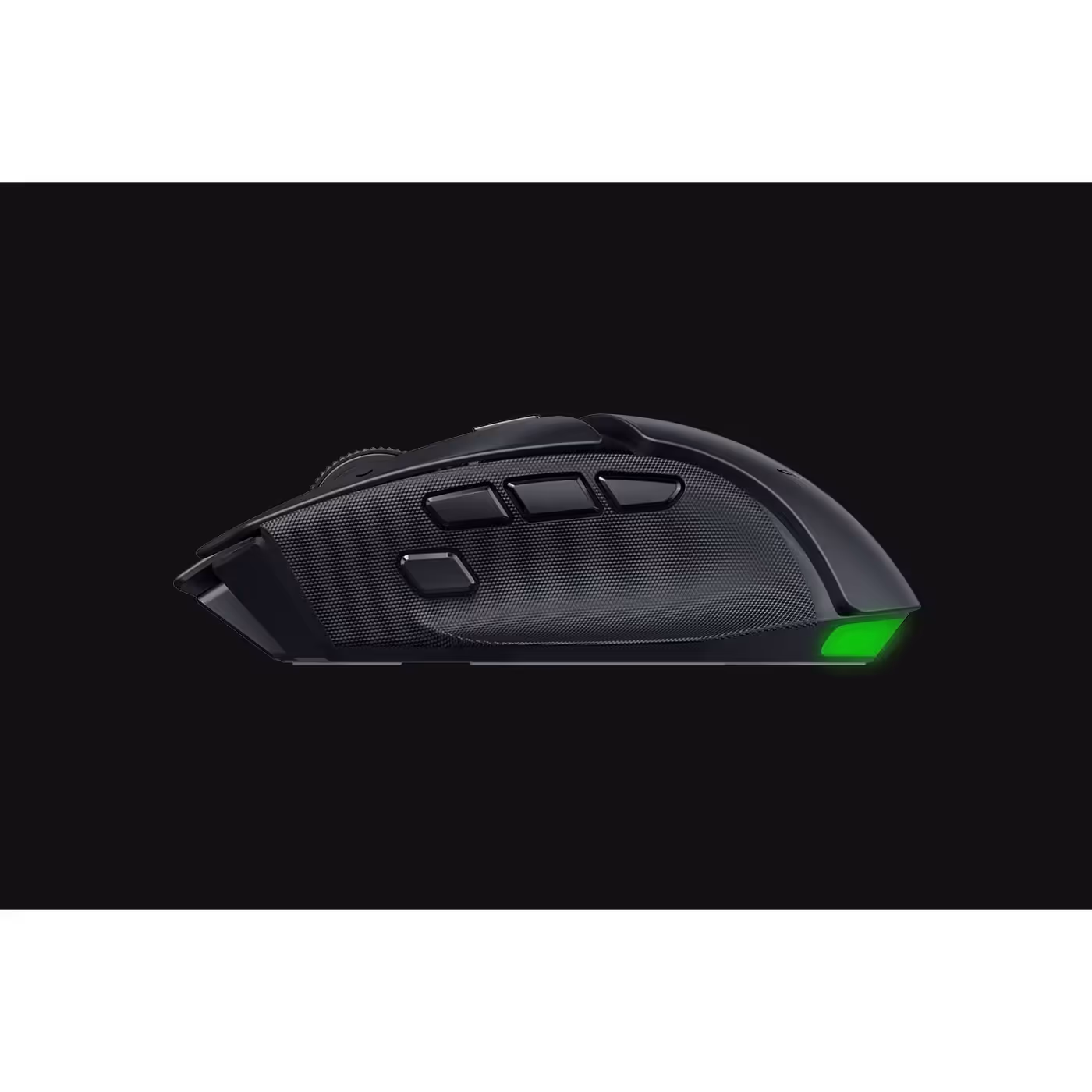 Side view of the black Razer Basilisk V4 HyperSpeed showing its side buttons