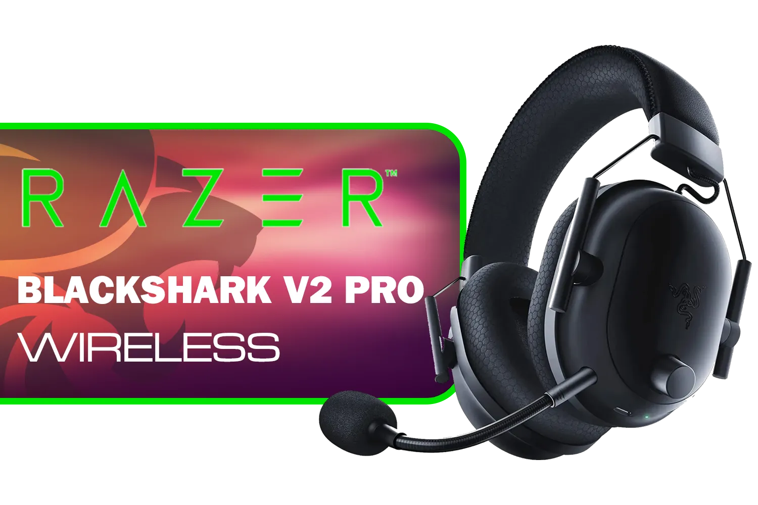 Razer BlackShark V2 Pro Wireless Gaming Headset 2023 Edition: Detachable Mic - Pro-Tuned FPS Profiles - 50mm Drivers - Noise-Isolating Earcups w/Ultra-Soft Memory Foam - 70 Hr Battery Life - Black / RZ04-04530100-R3M1