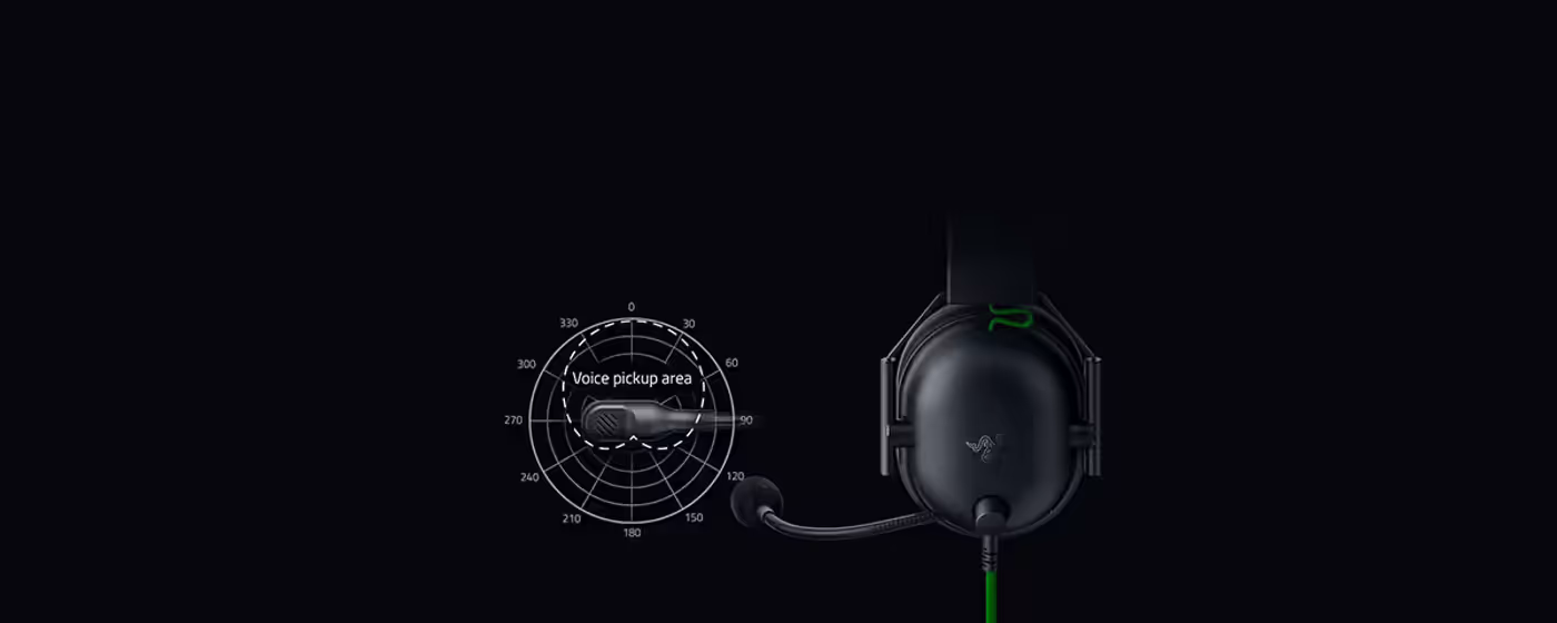 Adjustable HyperClear cardioid microphone on the Razer BlackShark V2 X