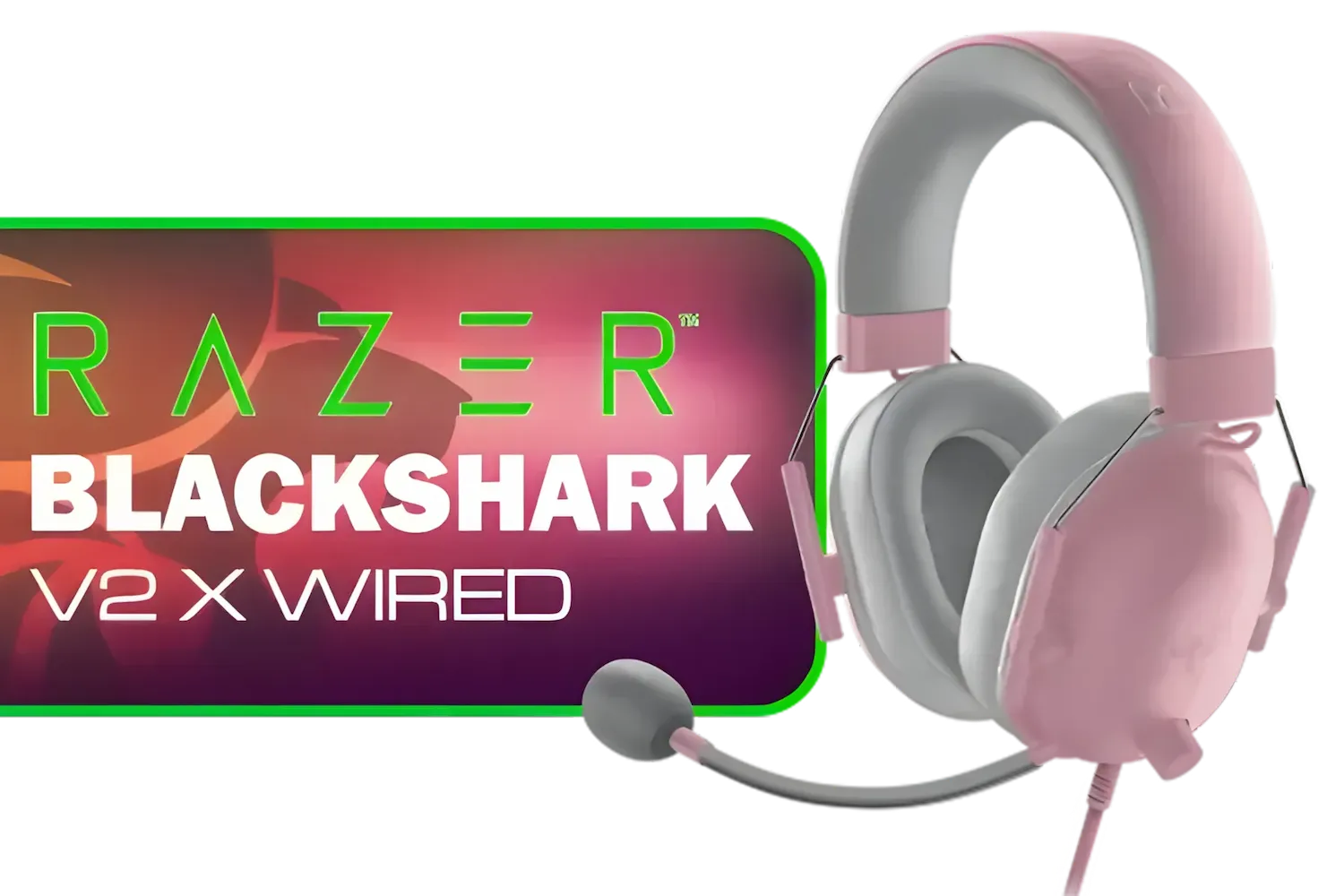Razer BlackShark V2 X Gaming Headset: 7.1 Surround Sound – Quartz Pink / 50mm Drivers / Memory Foam Cushion / for PC, PS4, PS5, Switch, Xbox One, Xbox Series X|S, Mobile / 3.5mm Audio Jack / RZ04-03240800-R3M1