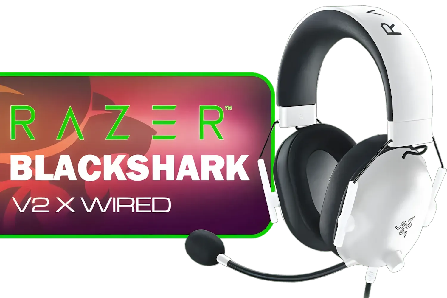 Razer BlackShark V2 X Gaming Headset: 7.1 Surround Sound - White / 50mm Drivers / Memory Foam Cushion / Compatible with PC, Mac, PS4, PS5, Switch, Xbox One, Xbox Series X|S, Mobile / 3.5mm Audio Jack / RZ04-03240700-R3M1