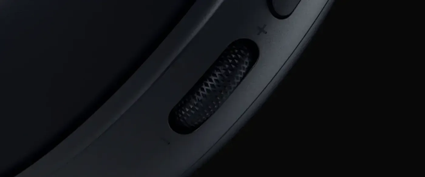 Configurable roller features for footstep scaling, game-chat balance, and mic monitoring