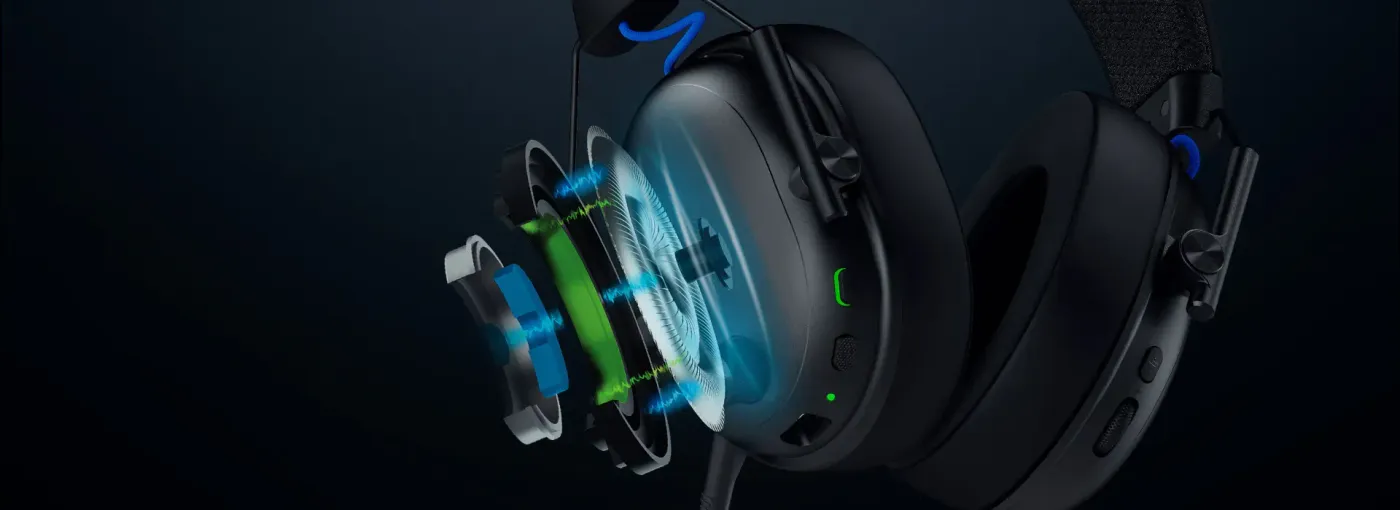Razer TriForce Titanium 50mm Gen-2 drivers delivering precise competitive audio