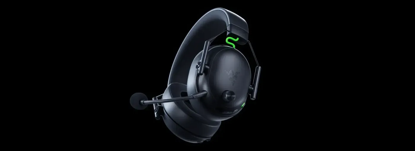Razer BlackShark V3 wireless gaming headset in black with memory foam cushions