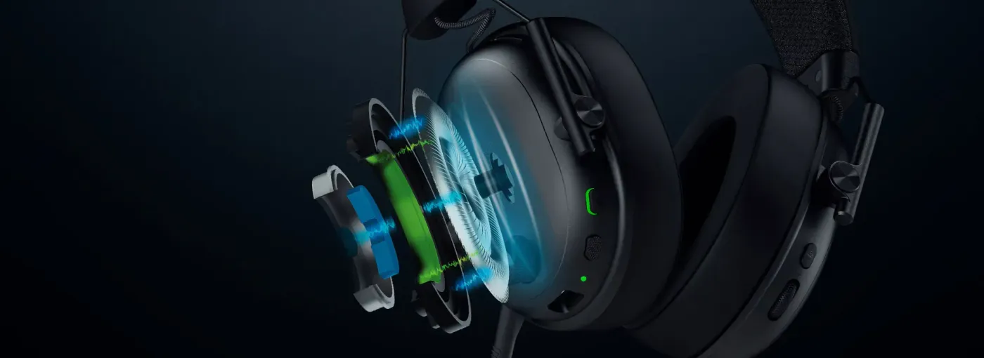 Razer TriForce Titanium 50mm Gen-2 drivers delivering precise competitive audio