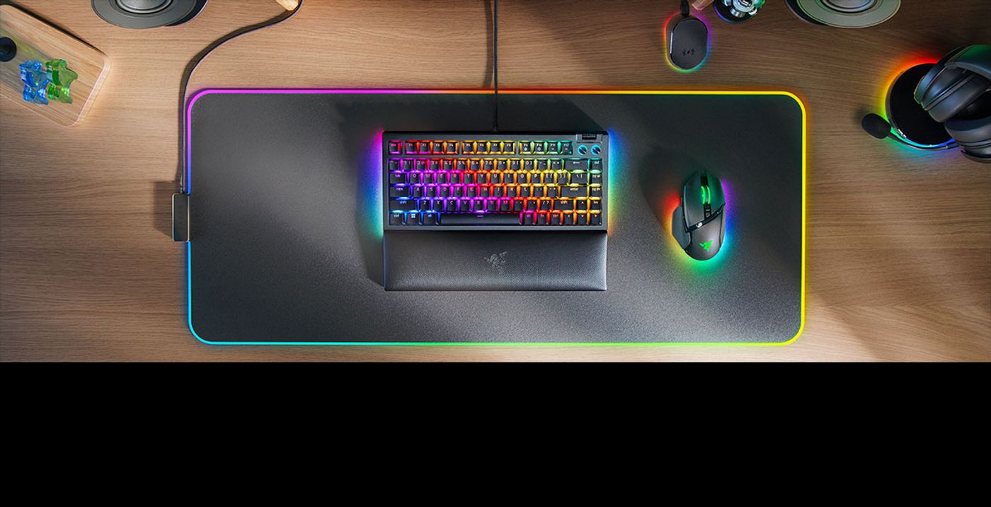 Razer BlackWidow V4 75% mechanical gaming keyboard lit with Chroma RGB