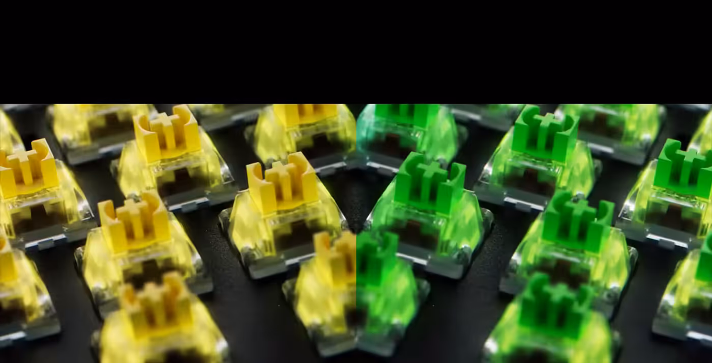 Razer mechanical switches offering quick and precise execution with tactile or silent options