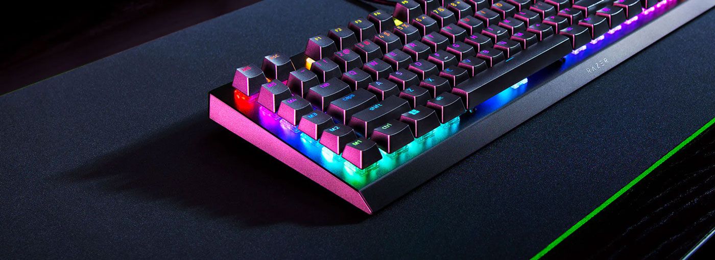 Close view of the six dedicated macro keys on the Razer BlackWidow V4 X