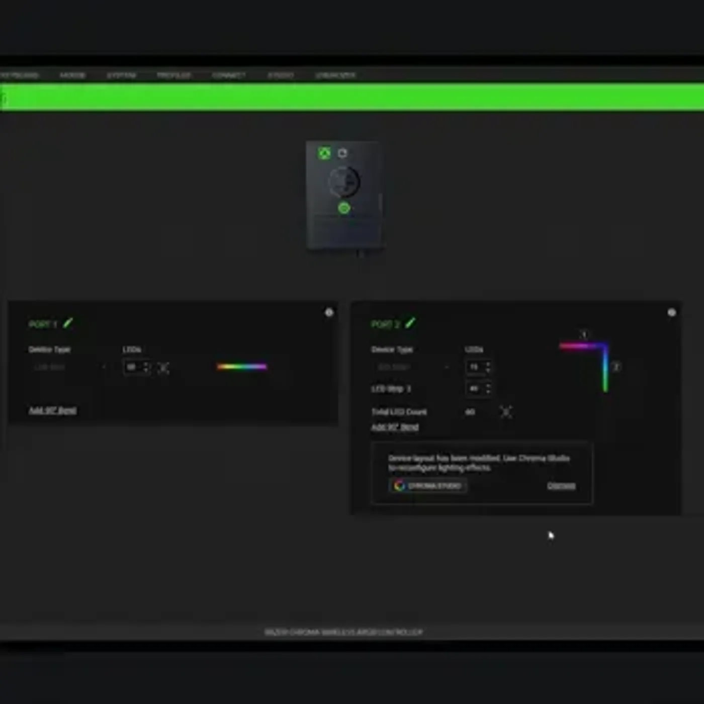Razer Synapse 3 configuring custom effects for the Chroma light strips