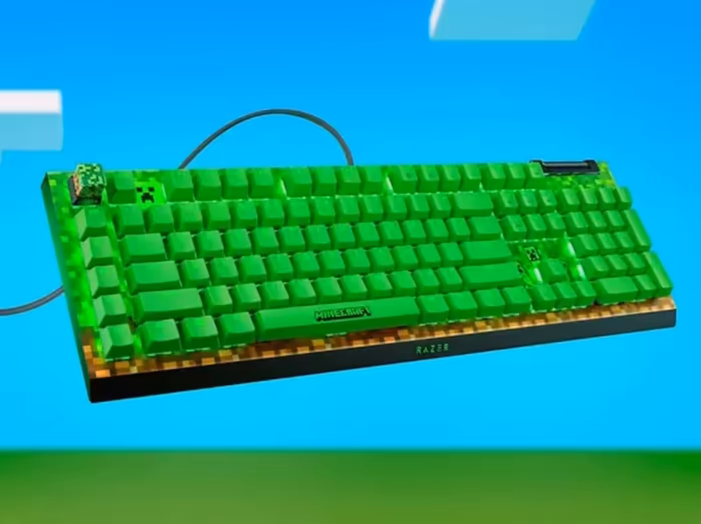 Razer BlackWidow V4 X Minecraft Edition mechanical gaming keyboard with RGB lighting