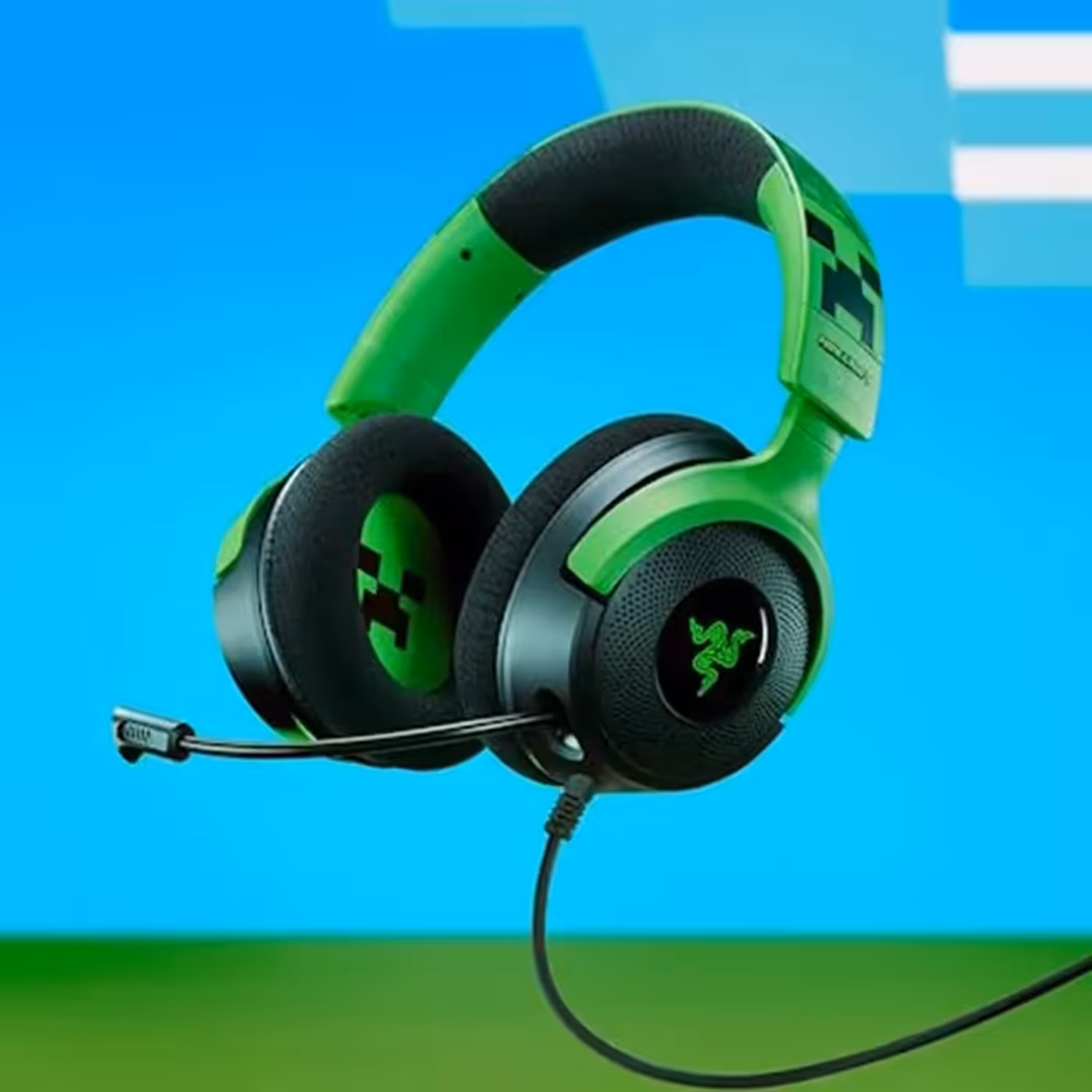 Razer Kraken V4 X Minecraft Edition wired RGB gaming headset with clear microphone