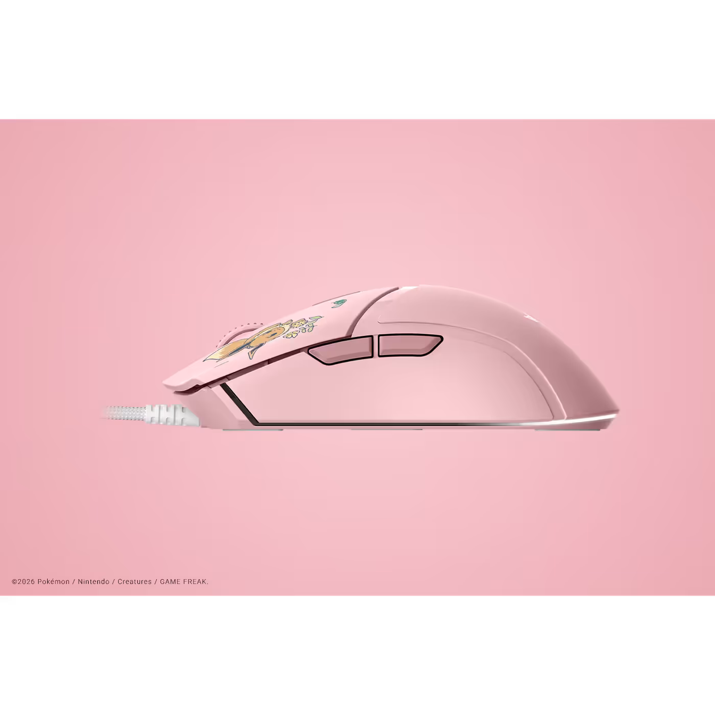 Side profile of the Razer Cobra Pikachu and Eevee mouse