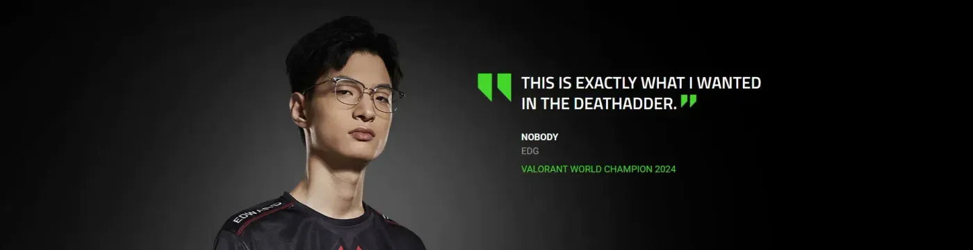 DeathAdder V3 HyperSpeed shown to illustrate its 55 gram lightweight build
