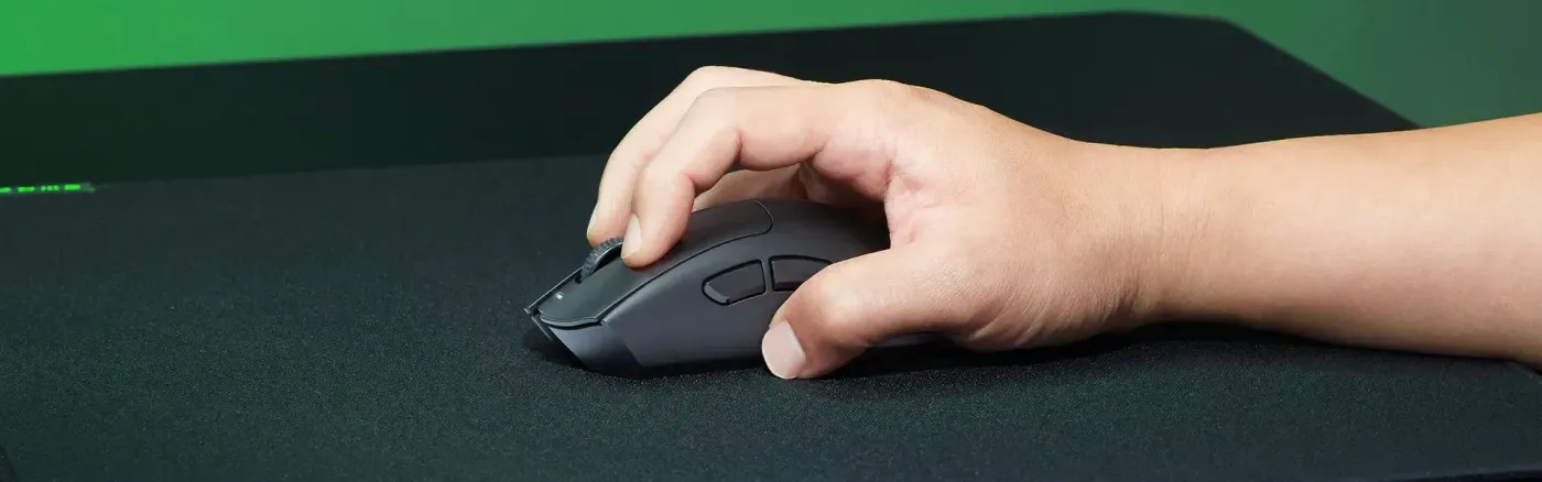 Underside of the DeathAdder V3 HyperSpeed showing its optical sensor