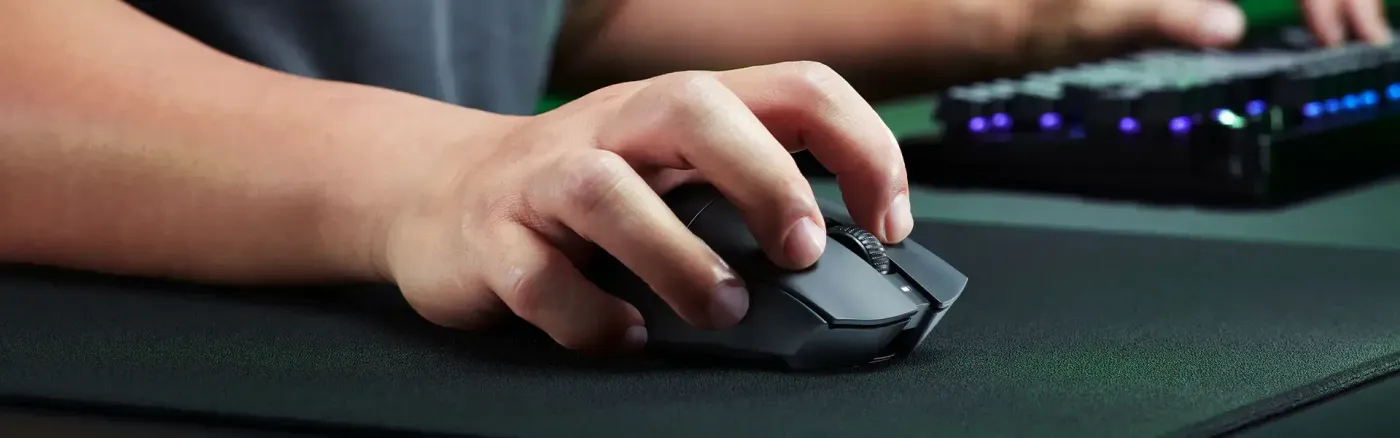 DeathAdder V3 HyperSpeed with its wireless dongle shown alongside