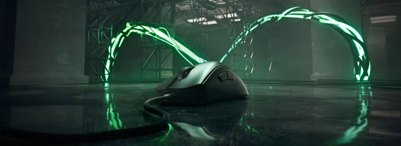 Razer DeathAdder V3 professional esports gaming mouse, desktop view