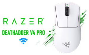 Razer Deathadder V4 Pro Wireless Mouse — 56 g, White - image 1