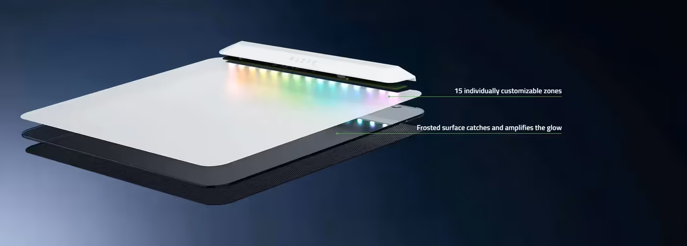 Razer Firefly V2 Pro RGB Gaming Mousepad shown in Phantom Green finish