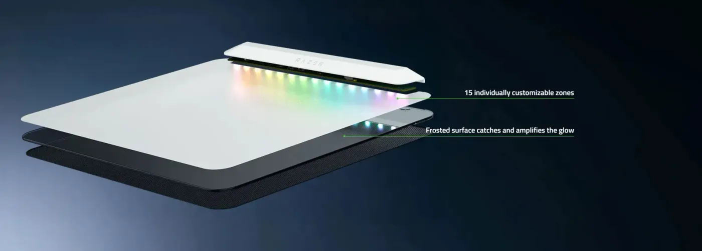 Razer Firefly V2 Pro RGB Gaming Mousepad with customizable RGB lighting and Phantom Green surface