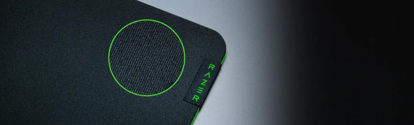 Close-up detail of the high-thread micro-weave surface on the Razer Gigantus V2