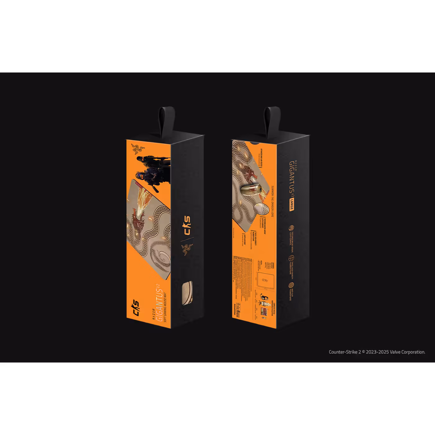 Front and back of the Razer Gigantus V2 Counter-Strike 2 Edition retail box