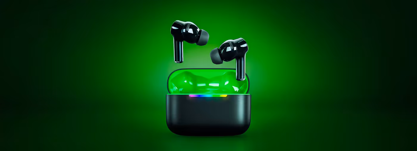 RAZER HAMMERHEAD V3 X HYPERSPEED FOR XBOX wireless gaming earbuds hero display