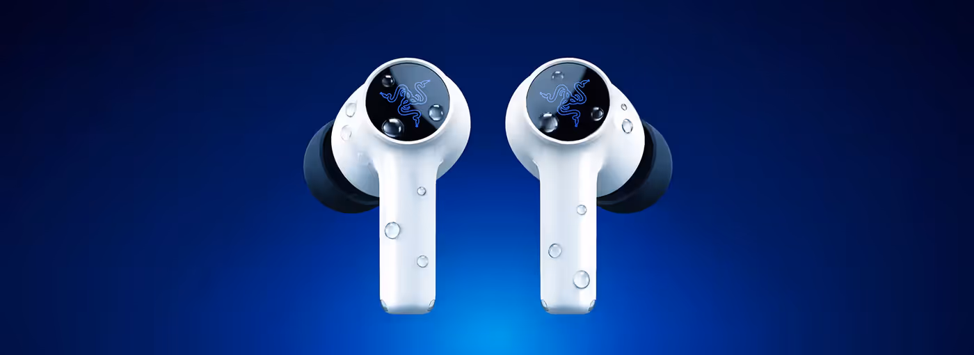 IPX4 water-resistant Razer gaming earbuds built for durability during intense sessions