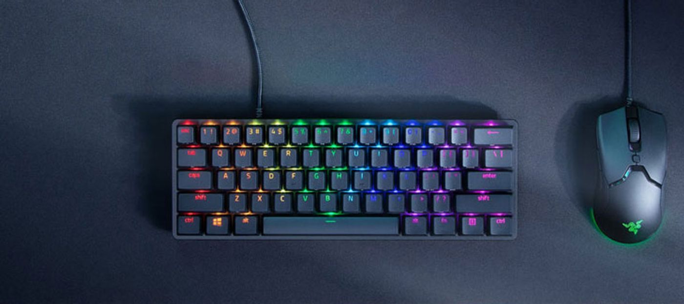 Razer Huntsman Mini gaming keyboard in classic black viewed from above