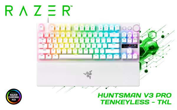 Razer Huntsman V3 Pro TKL Analogue White Gaming Keyboard - image 1 Razer Huntsman V3 Pro TKL Analogue White Gaming Keyboard - image 1