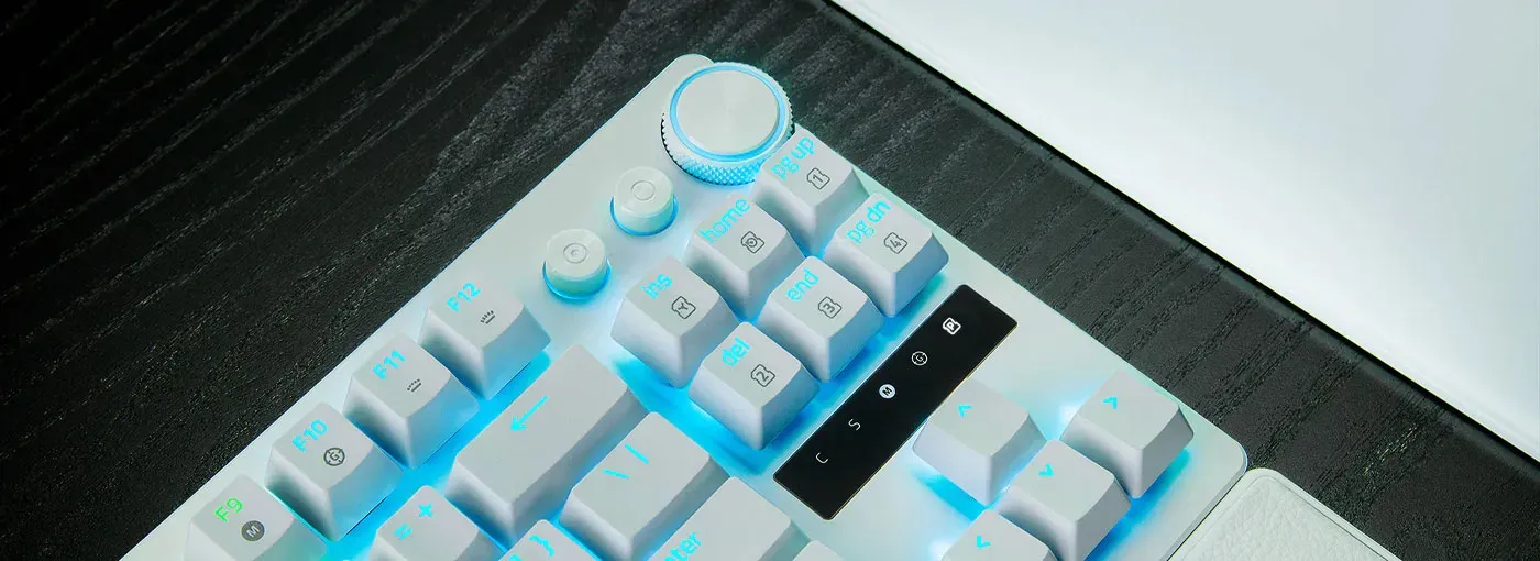 Multi-function digital dial and dedicated media buttons for keyboard control