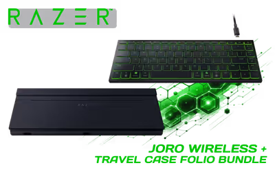 Razer Joro Portable Wireless Gaming Keyboard + Travel Case Folio Bundle