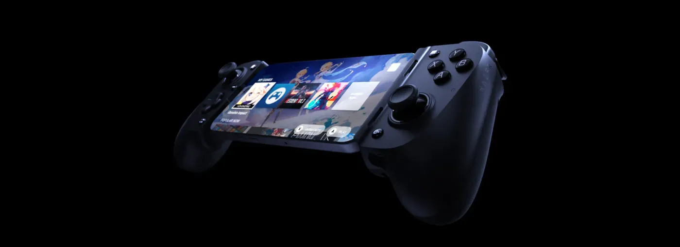 Razer Kishi V3 mobile gaming controller shown holding a device during play