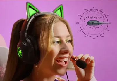 Close-up of the Razer HyperClear Cardioid microphone designed for noise reduction