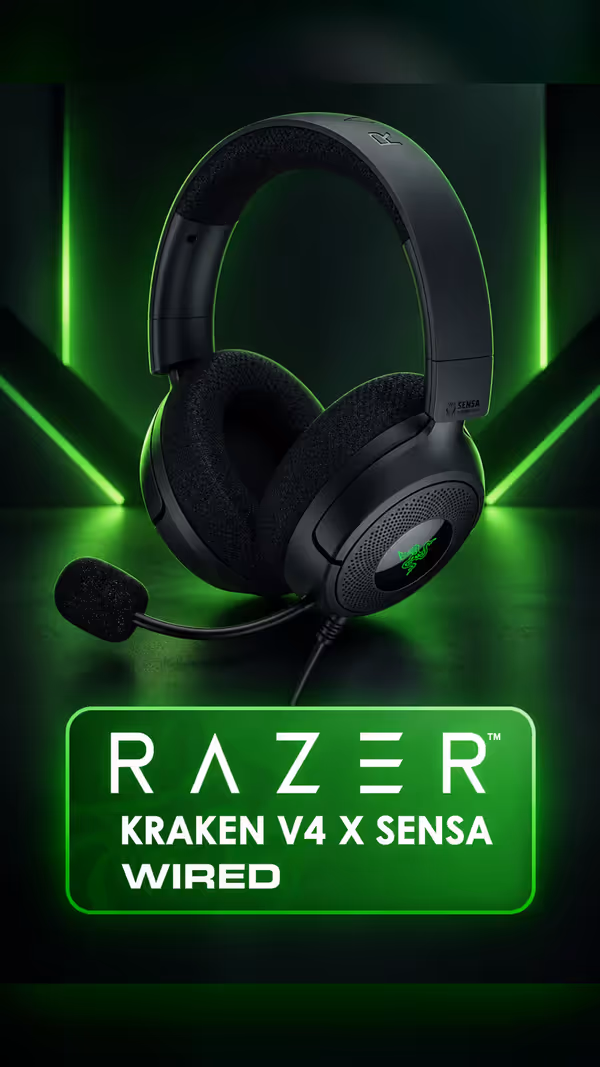 Razer Kraken V4 X Sensa HD Haptics Wired Gaming Headset