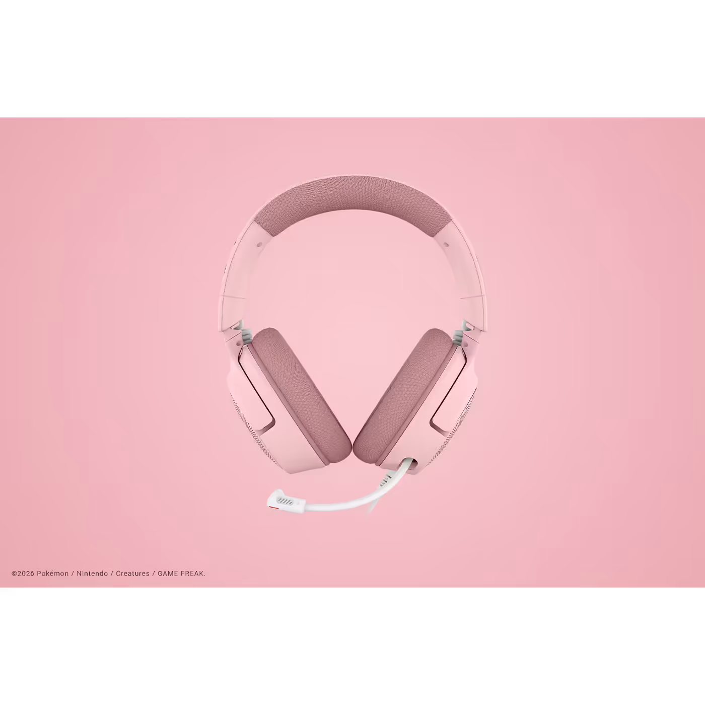 Front view of the Razer Kraken V4 X Pikachu and Eevee Edition earcups